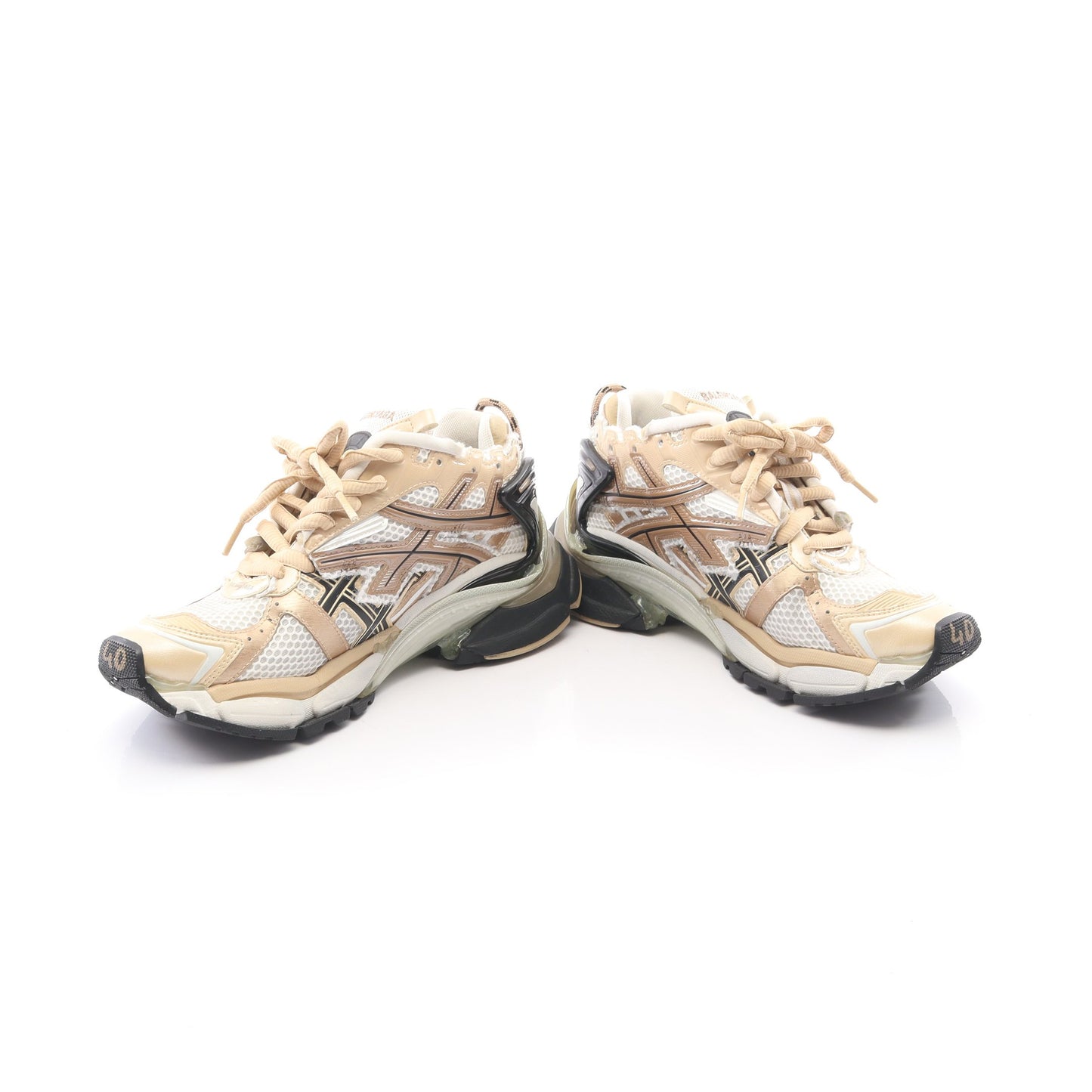 RUNNER ランナー スニーカー ファブリック エナメルレザー オフホワイト ベージュ バレンシアガ シューズ BALENCIAGA