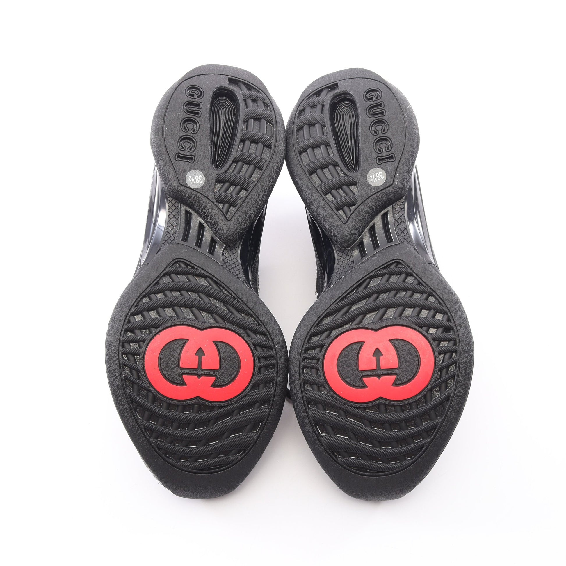 GUCCI RUN GG柄 ラインストーン スニーカー メッシュ スエード ブラック グッチ シューズ GUCCI