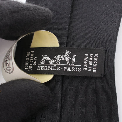 H柄 ネクタイ シルク ブラック エルメス 財布・小物 HERMES
