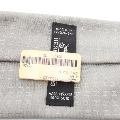 H柄 ネクタイ シルク グレー エルメス 財布・小物 HERMES