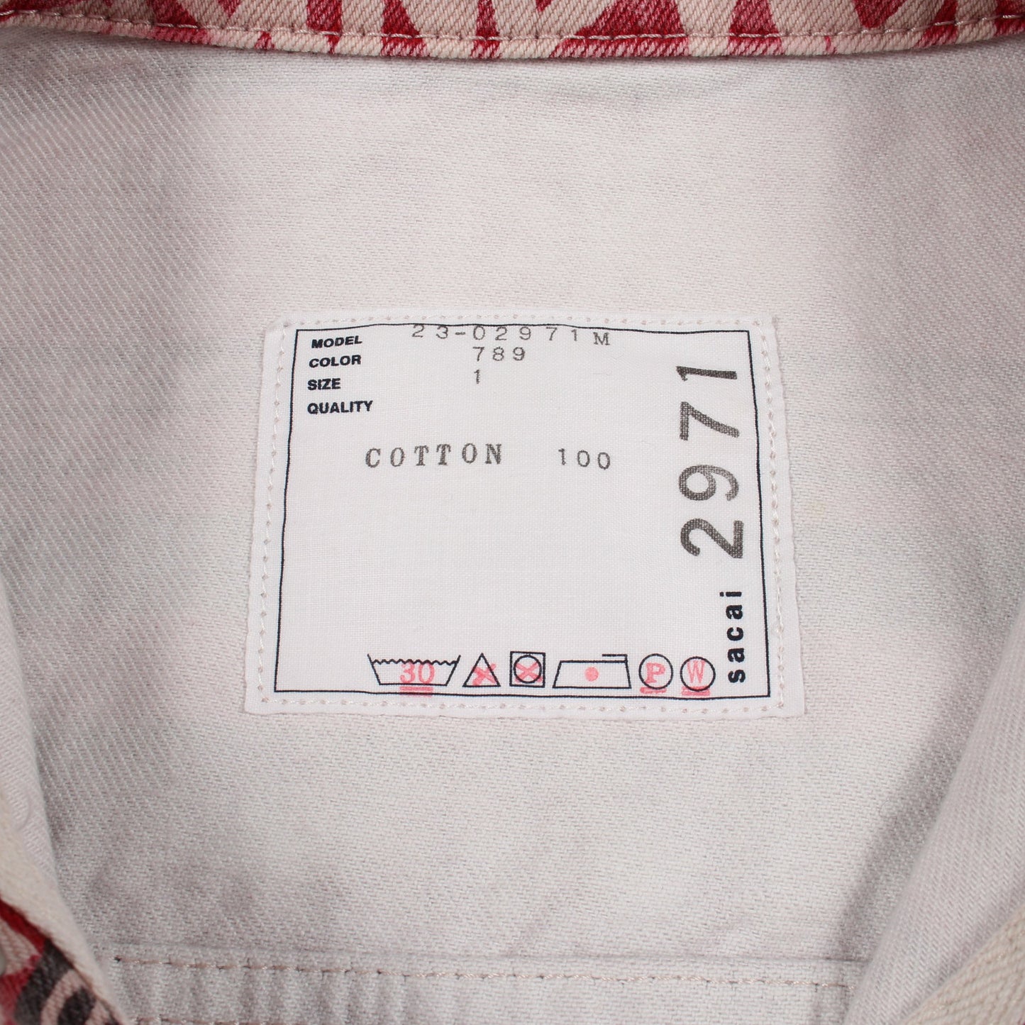 sacai × Eric Haze ヴィンテージ加工 総柄 デニムジャケット コットン ピンク マルチカラー サカイ アウター sacai