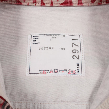 sacai × Eric Haze ヴィンテージ加工 総柄 デニムジャケット コットン ピンク マルチカラー サカイ アウター sacai