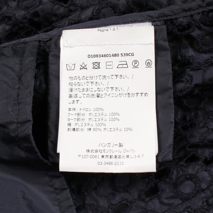 OBSIDIENNE 花柄 レース フード付き ナイロンジャケット ナイロン ネイビー モンクレール
