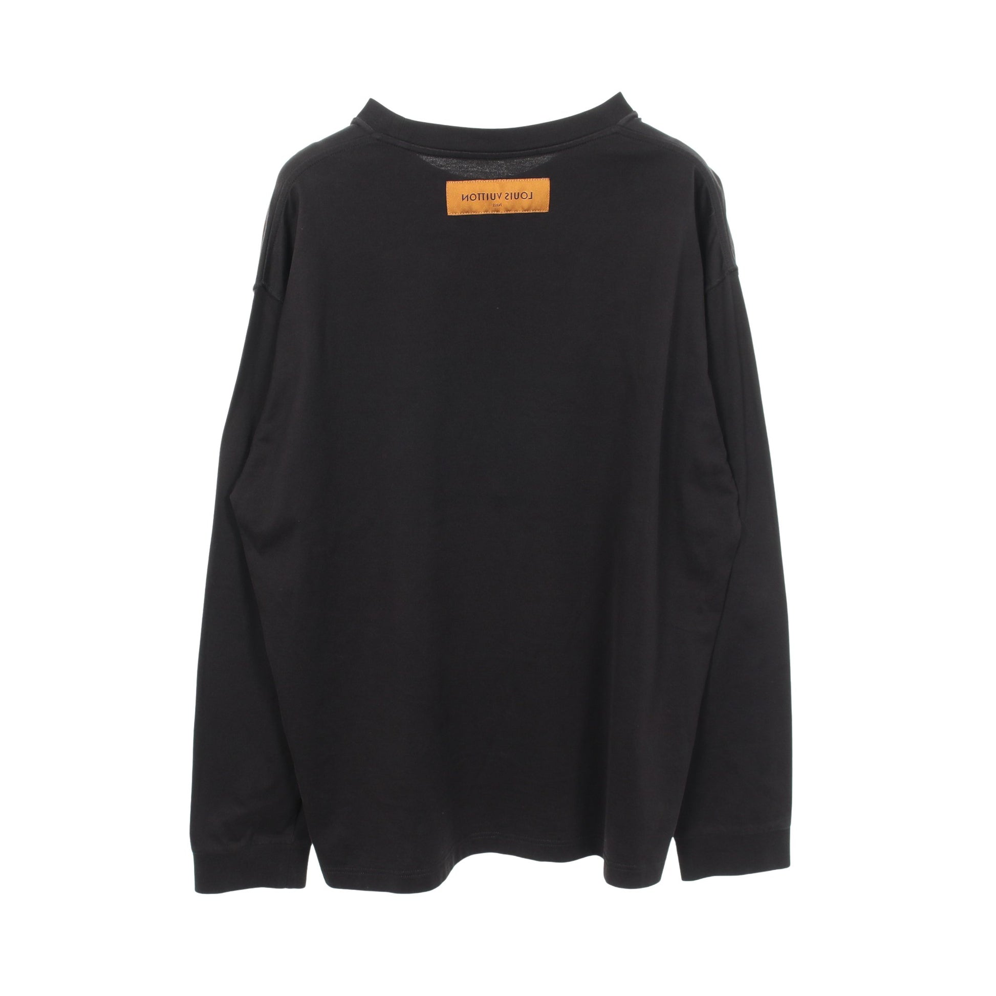 LVフェード プリンテッド ロングスリーブ 長袖Tシャツ コットン ブラック マルチカラー ルイヴィトン トップス LOUIS VUITTON
