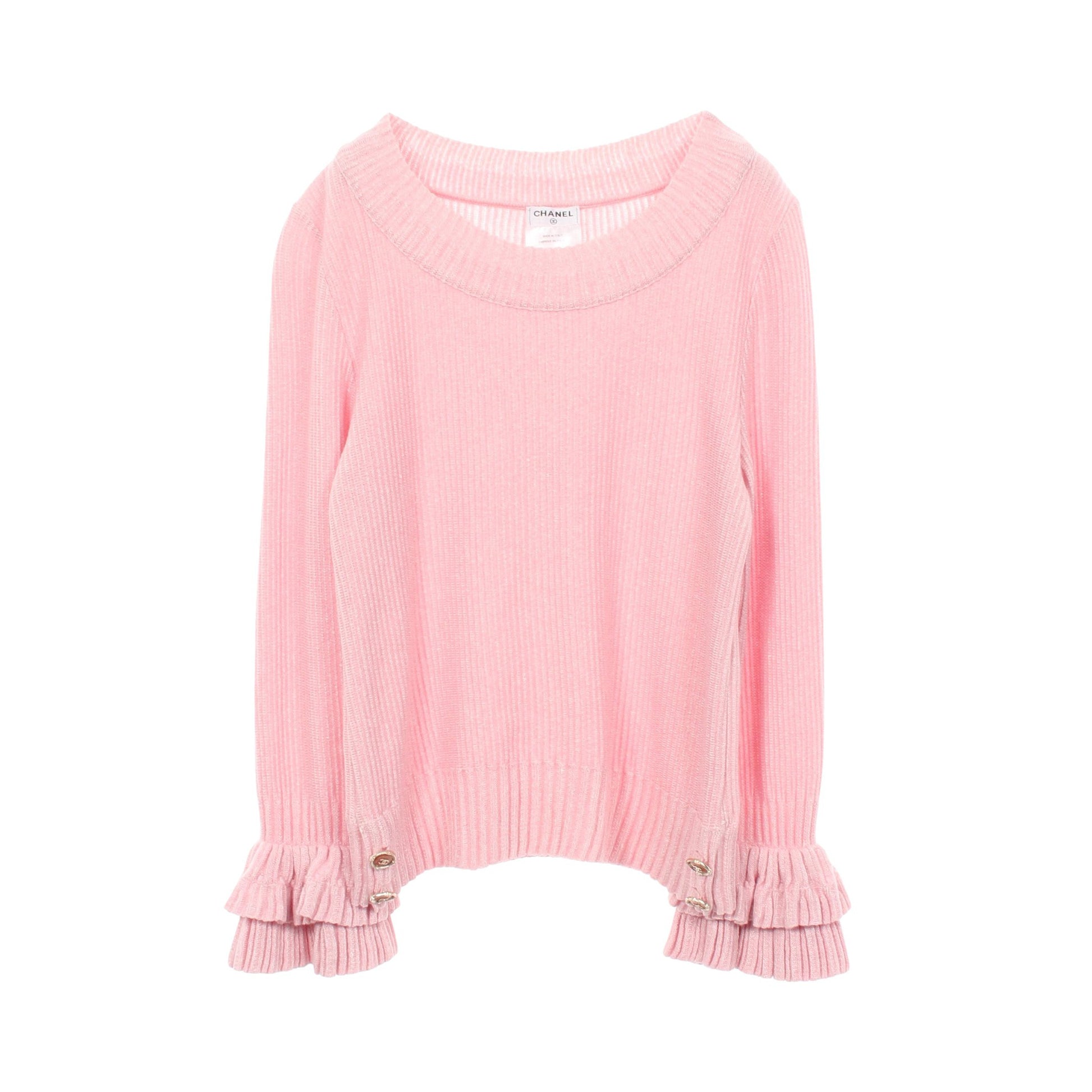 ココマークボタン ニット カシミヤ ピンク シャネル トップス CHANEL