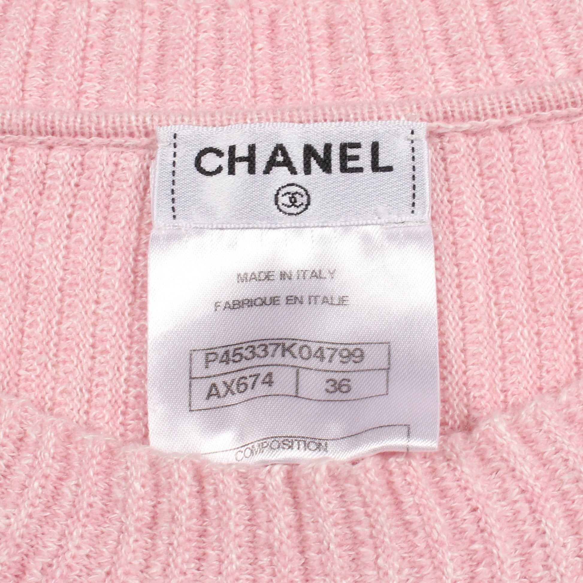 ココマークボタン ニット カシミヤ ピンク シャネル トップス CHANEL