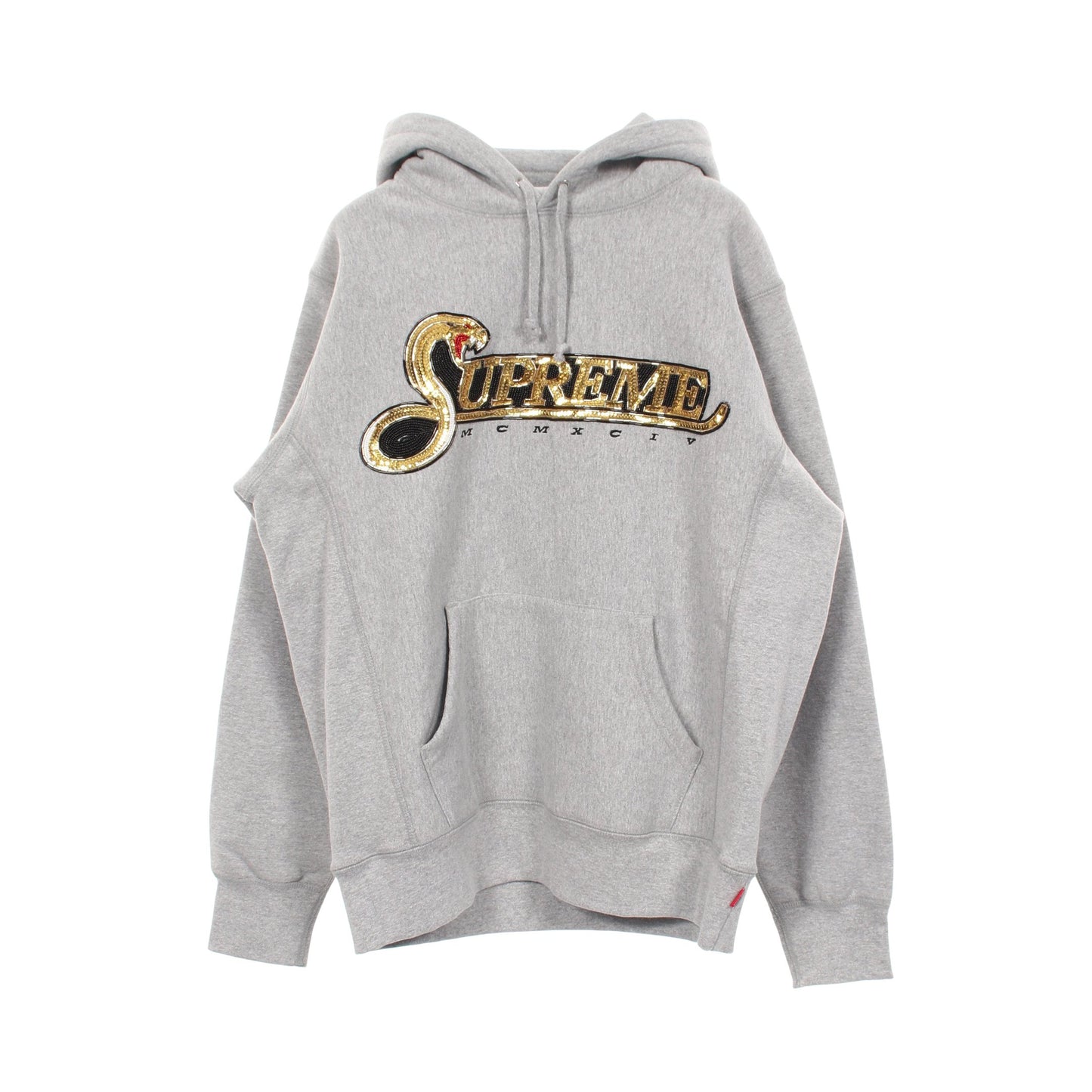 SEQUIN VIPER HOODED スパンコール ビーズ プルオーバーパーカー コットン グレー シュプリーム トップス Supreme