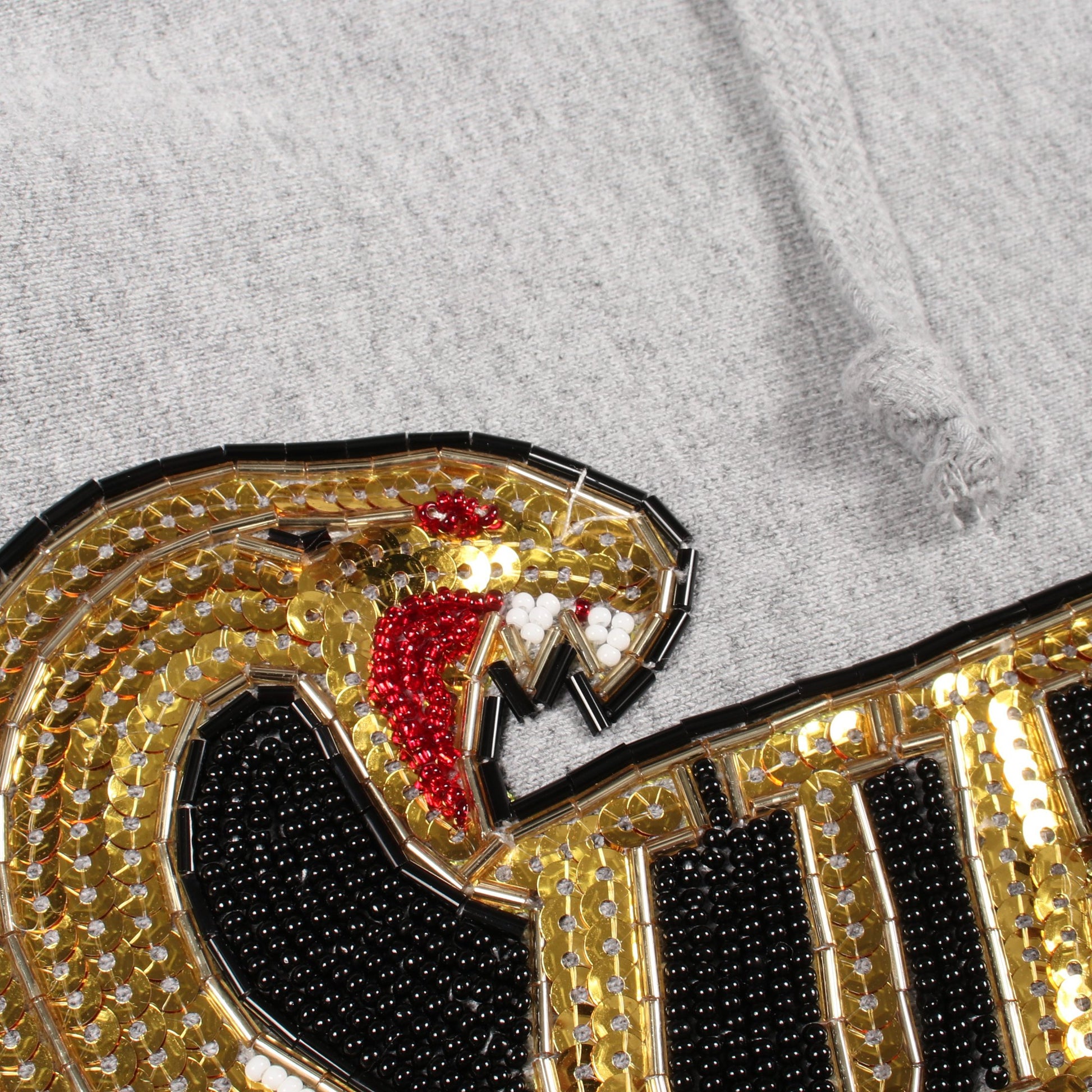 SEQUIN VIPER HOODED スパンコール ビーズ プルオーバーパーカー コットン グレー シュプリーム トップス Supreme
