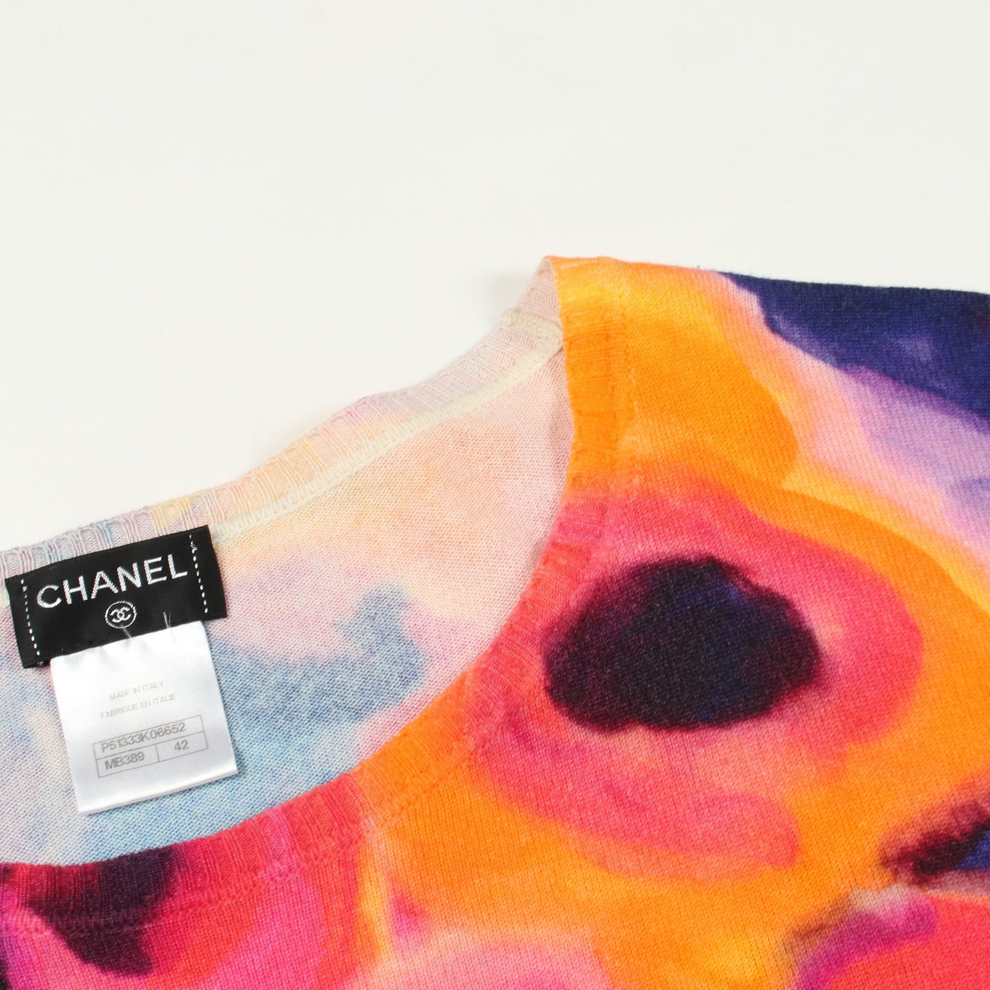 ニット カシミヤ オレンジ ピンク マルチカラー シャネル トップス CHANEL