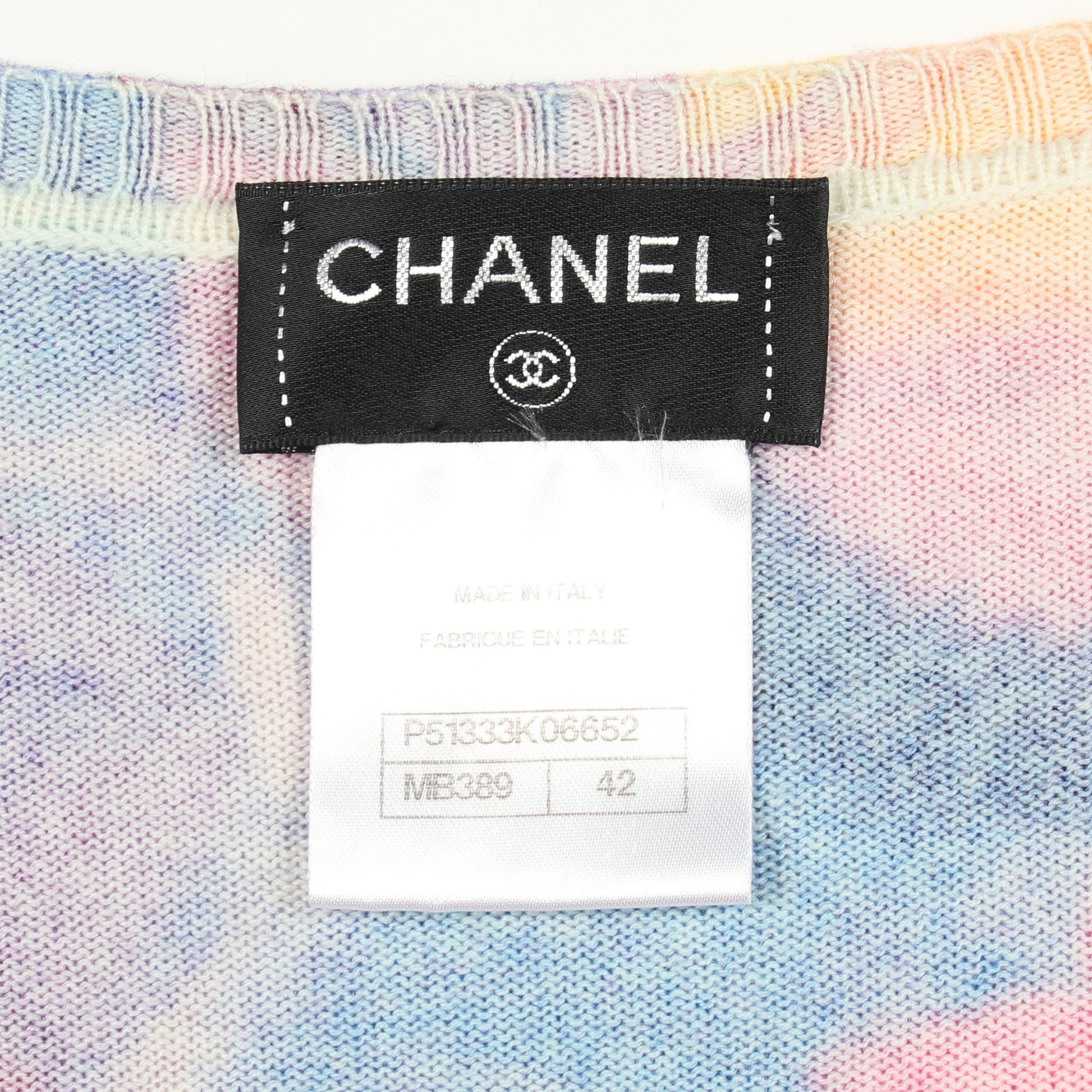 ニット カシミヤ オレンジ ピンク マルチカラー シャネル トップス CHANEL