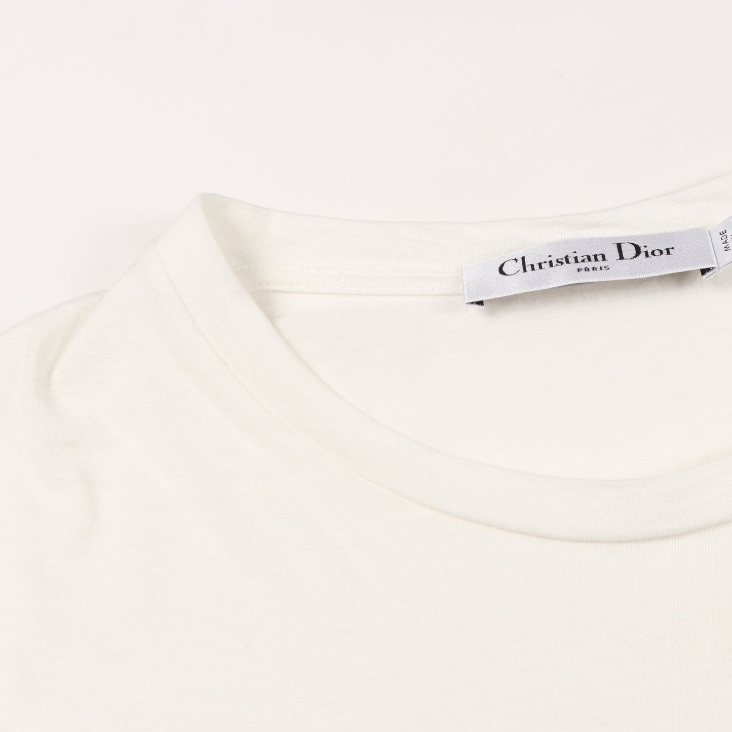 シグネチャーバンド 半袖Tシャツ コットン ホワイト ネイビー クリスチャンディオール トップス Christian Dior