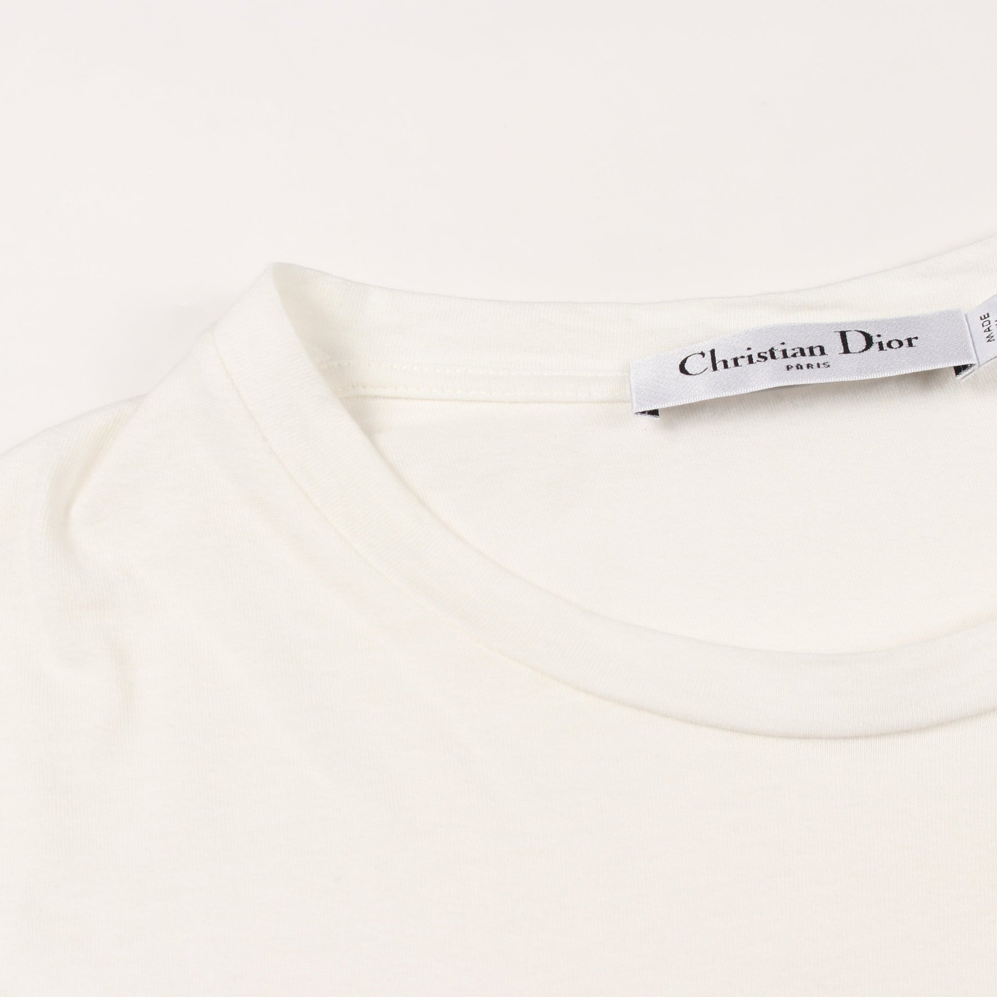 シグネチャーバンド 半袖Tシャツ コットン ホワイト ネイビー クリスチャンディオール トップス Christian Dior