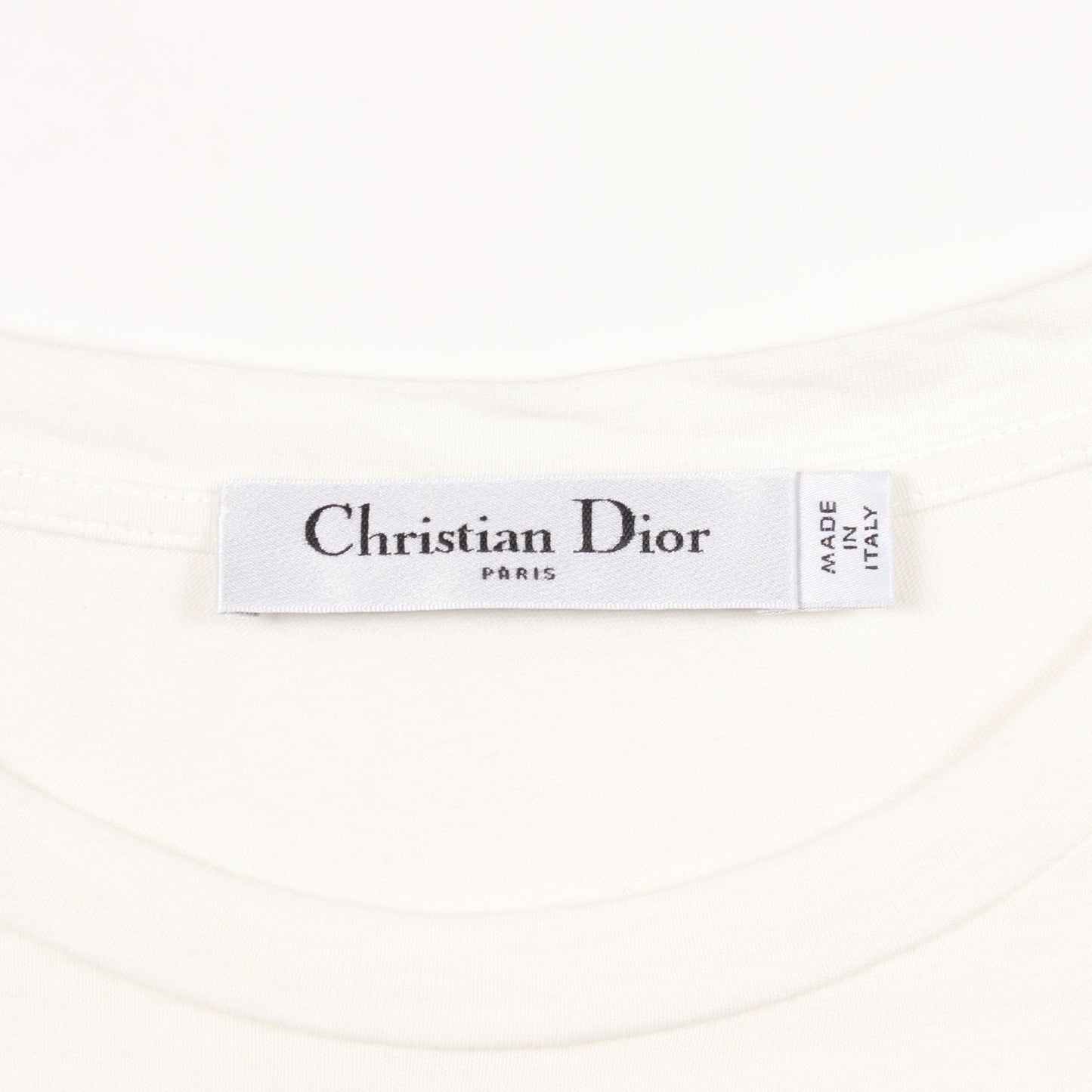 シグネチャーバンド 半袖Tシャツ コットン ホワイト ネイビー クリスチャンディオール トップス Christian Dior