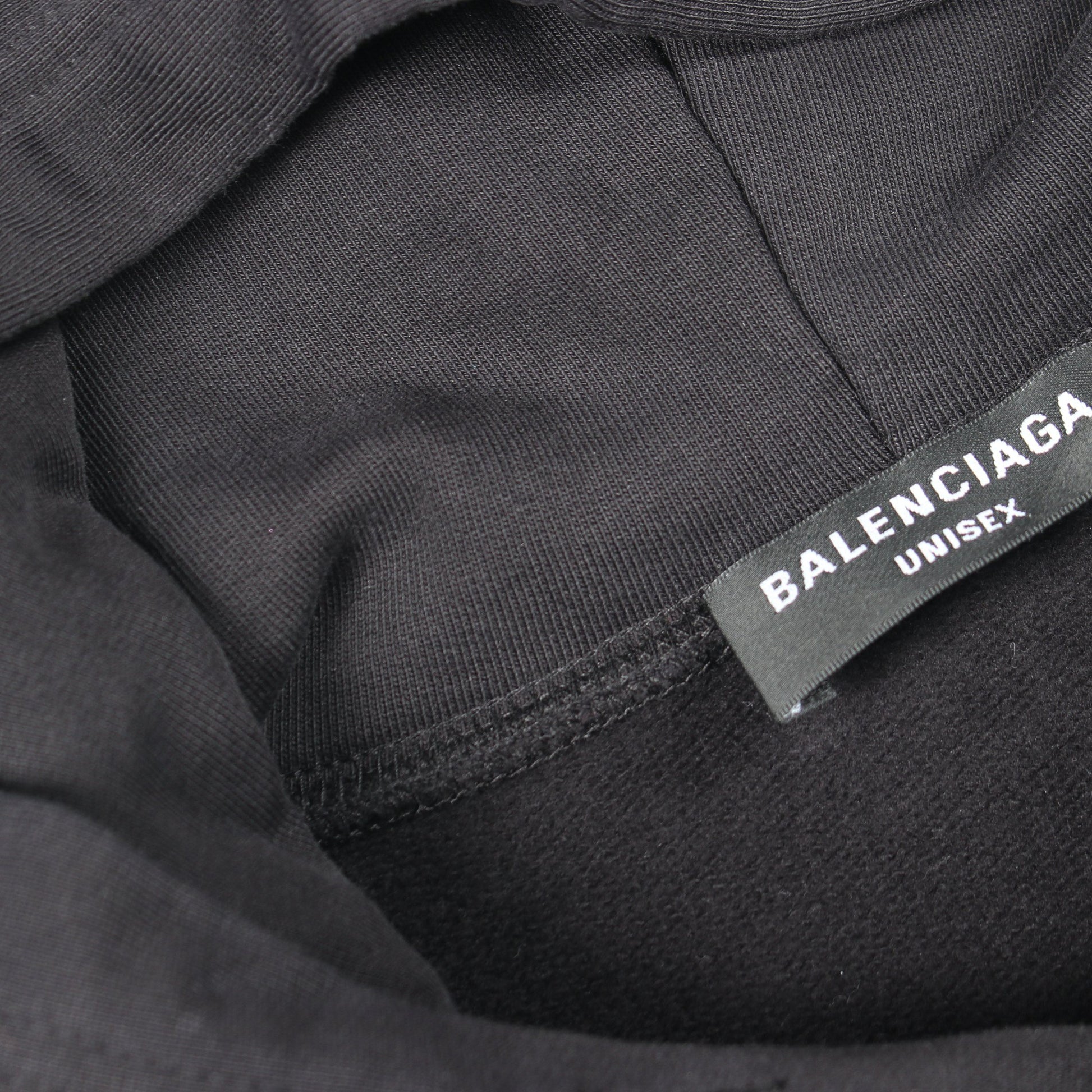 ロゴ刺繍 プルオーバーパーカー コットン ブラック バレンシアガ トップス BALENCIAGA