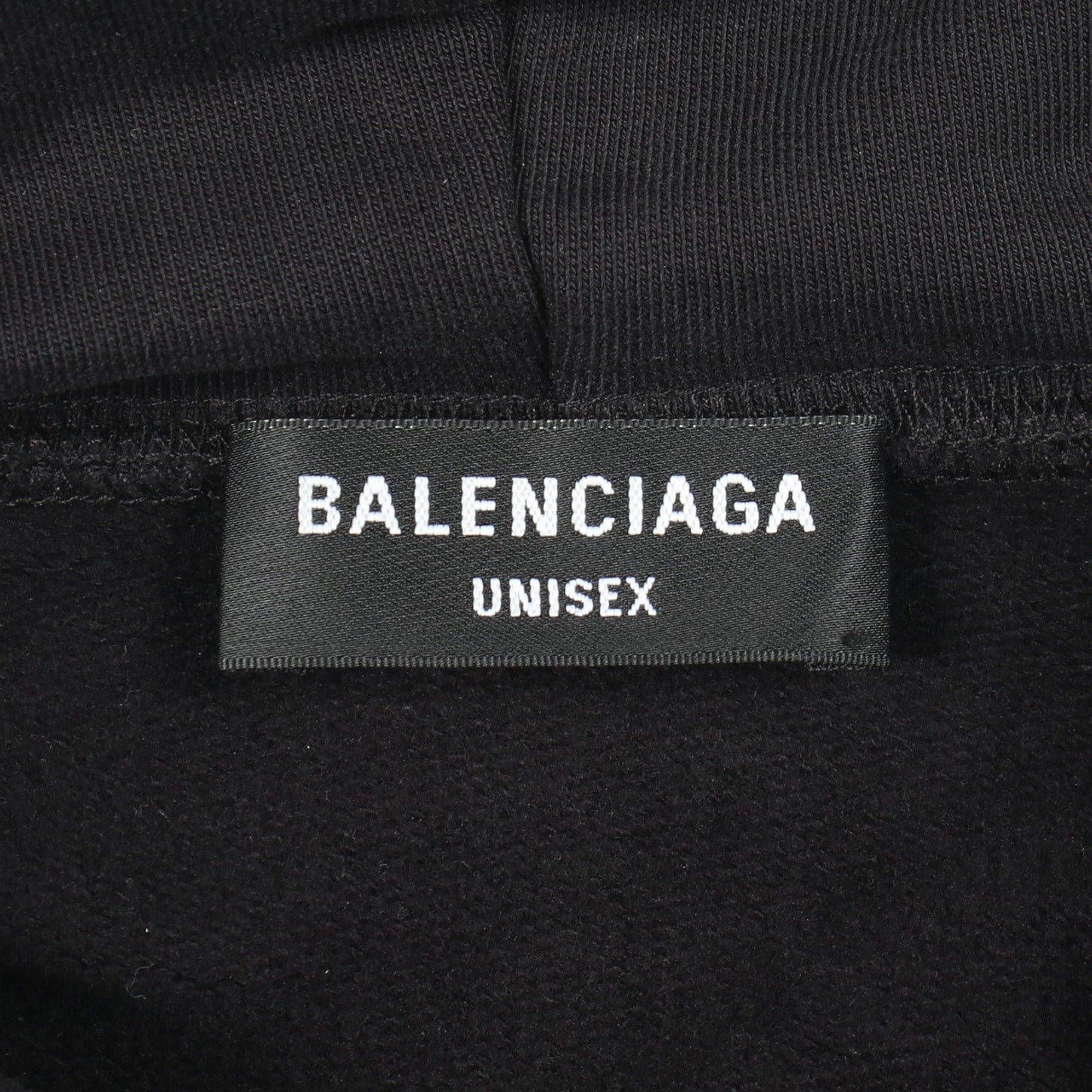ロゴ刺繍 プルオーバーパーカー コットン ブラック バレンシアガ トップス BALENCIAGA