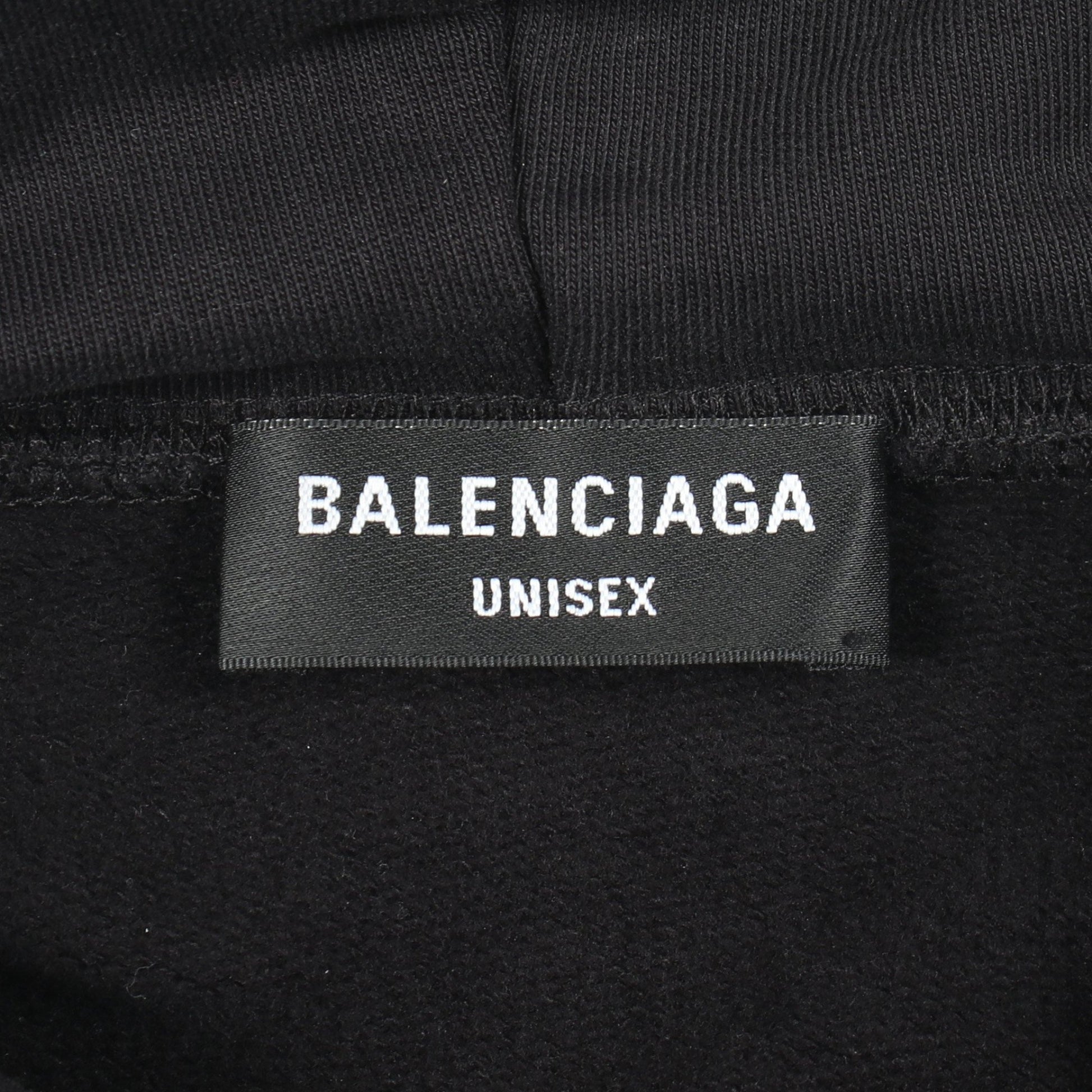ロゴ刺繍 プルオーバーパーカー コットン ブラック バレンシアガ トップス BALENCIAGA