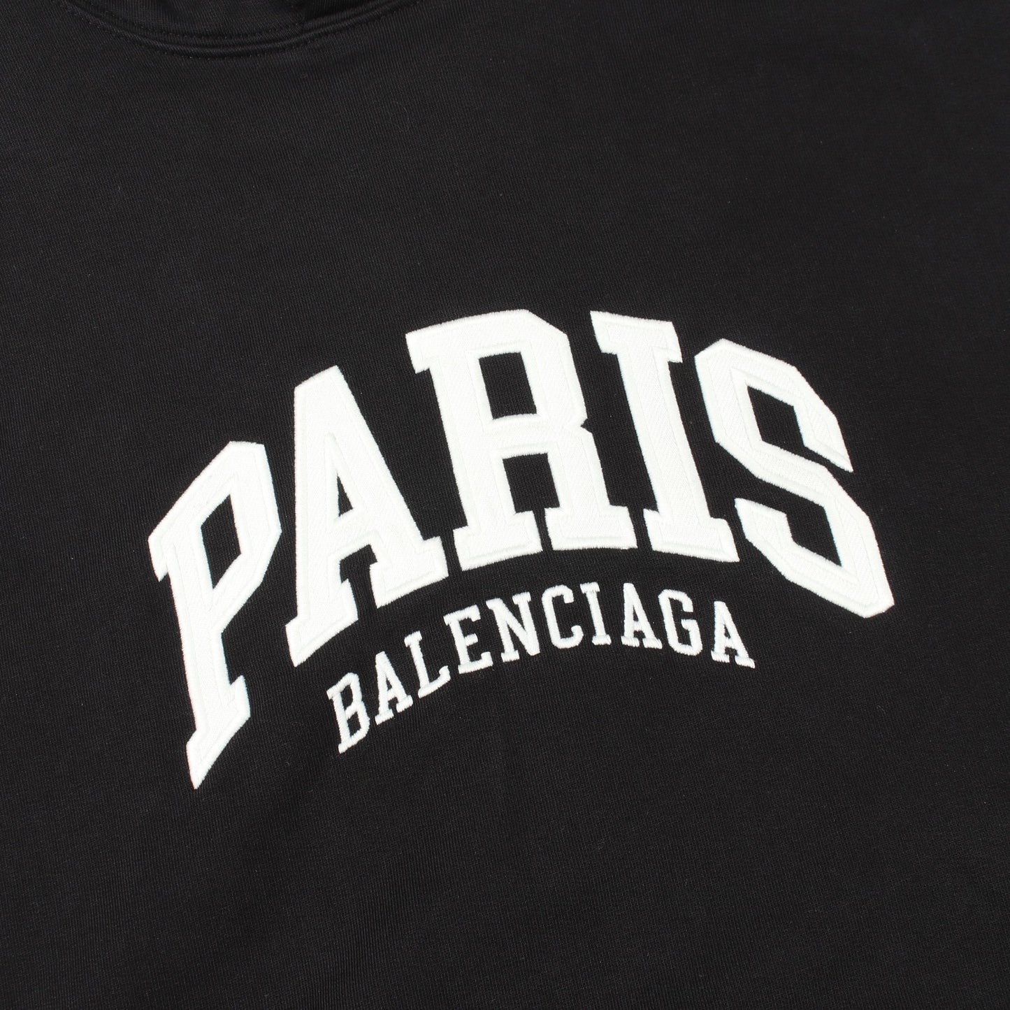 ロゴ刺繍 プルオーバーパーカー コットン ブラック バレンシアガ トップス BALENCIAGA