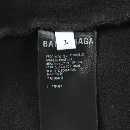 ロゴ刺繍 プルオーバーパーカー コットン ブラック バレンシアガ トップス BALENCIAGA