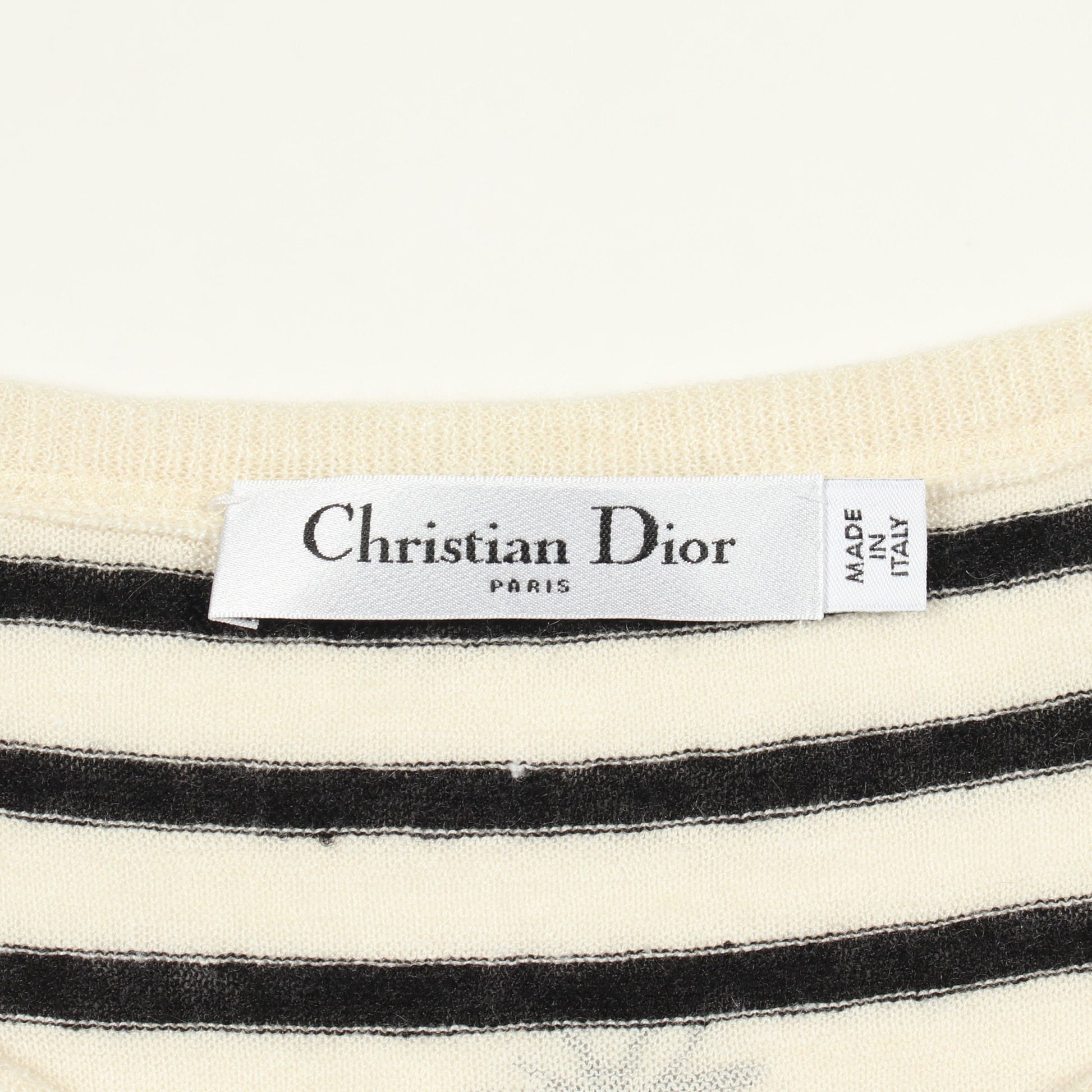 L'UMION FAIT A FORCE 半袖 ニット リネン カシミヤ オフホワイト ブラック クリスチャンディオール トップス Christian Dior