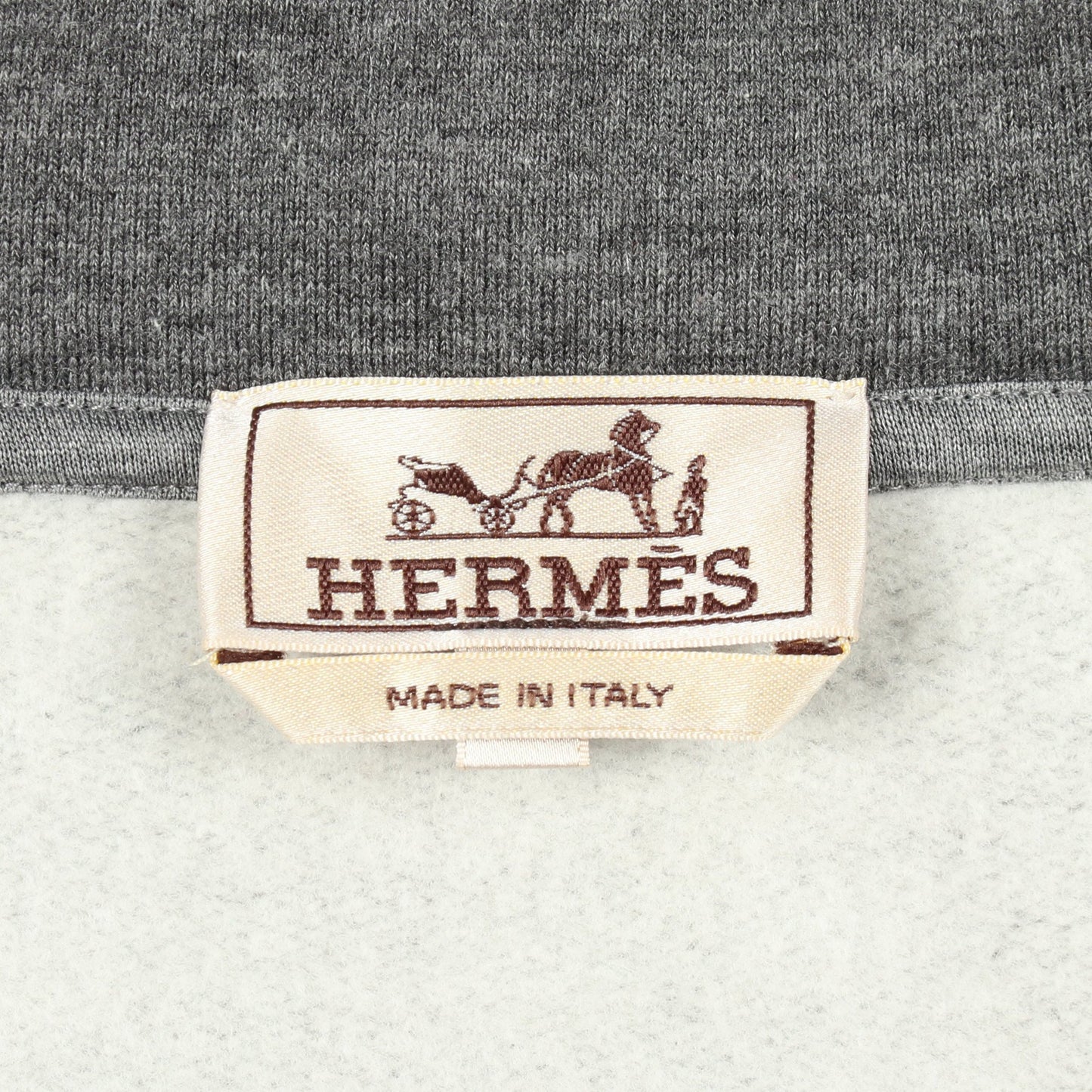 裏起毛 ジップアップパーカー コットン カシミヤ グレー エルメス トップス HERMES