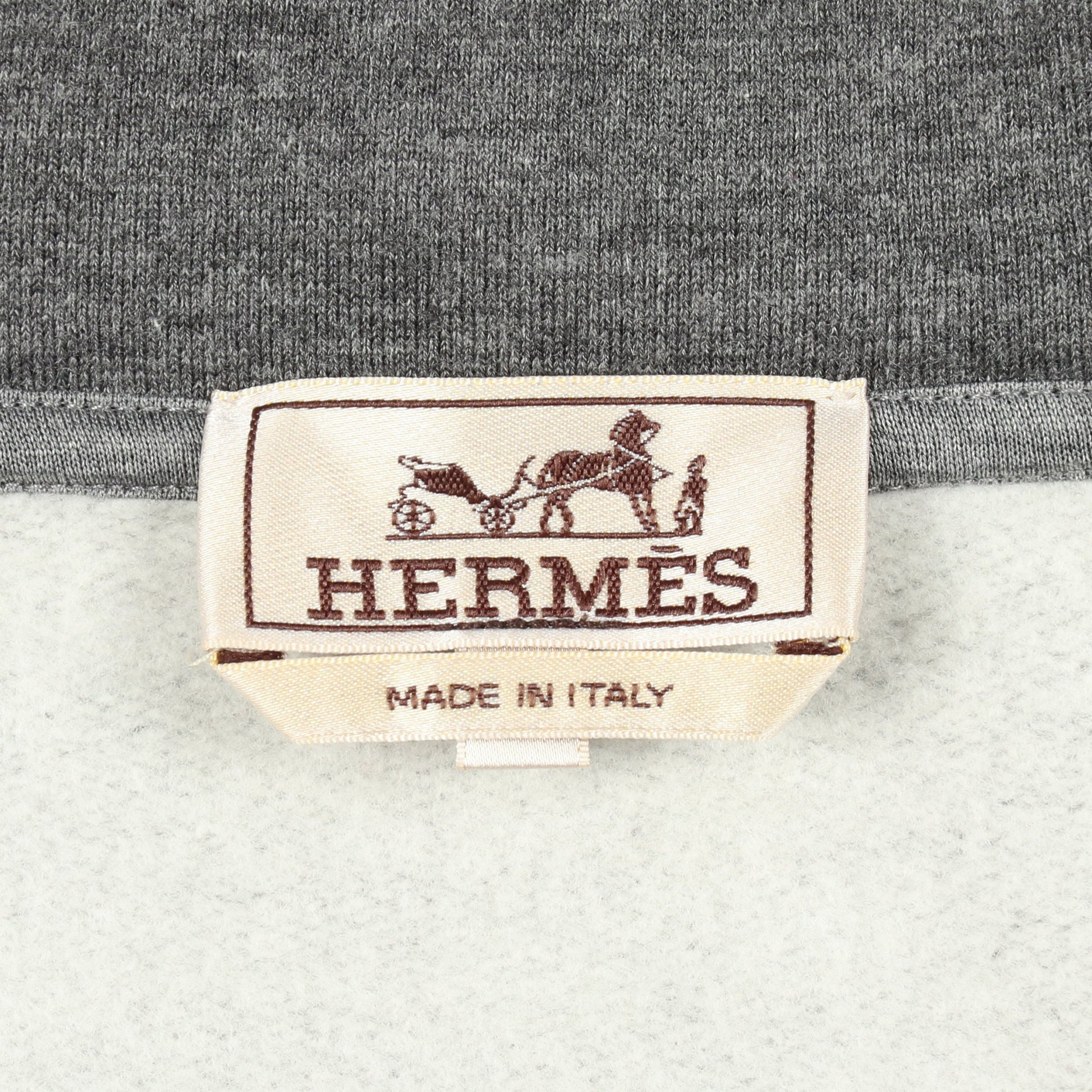 裏起毛 ジップアップパーカー コットン カシミヤ グレー エルメス トップス HERMES
