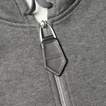 裏起毛 ジップアップパーカー コットン カシミヤ グレー エルメス トップス HERMES