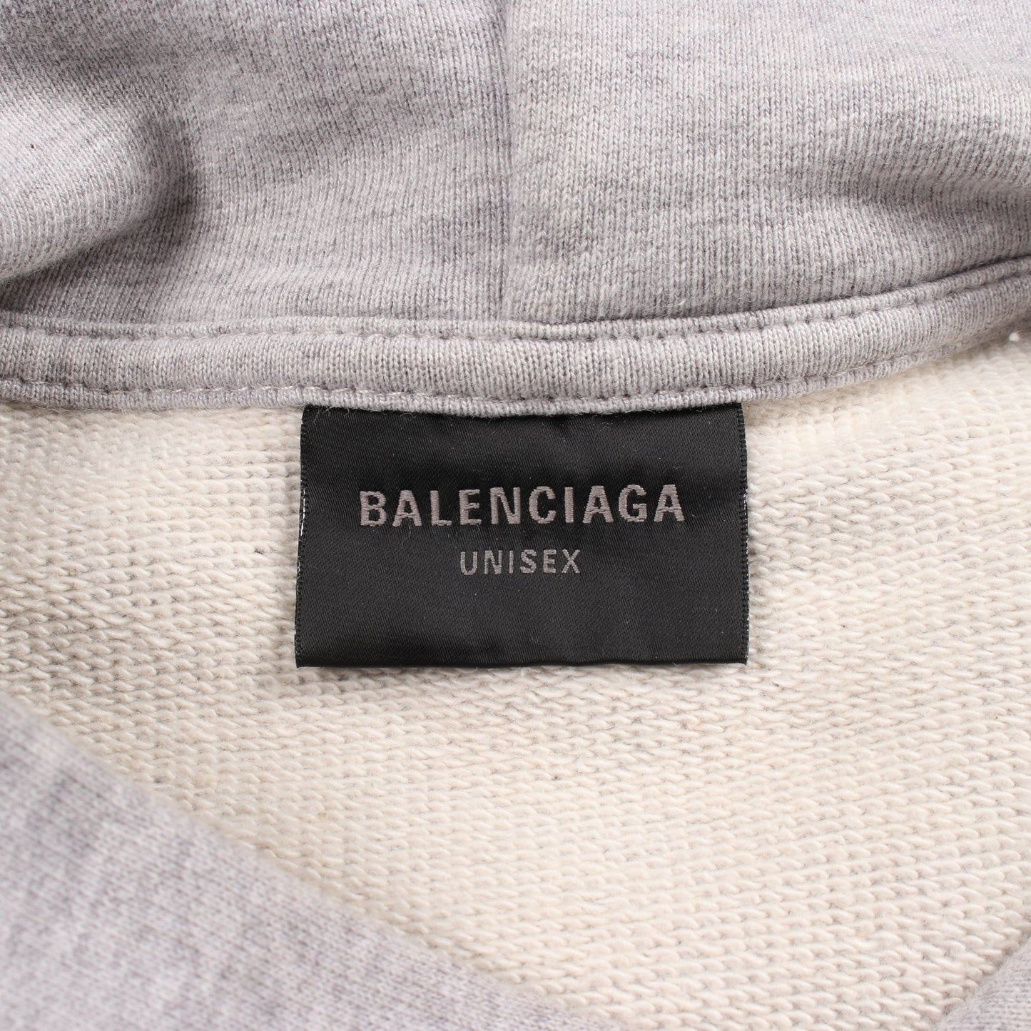 ROUND HOODIE ユーズド加工 ダメージ加工 プルオーバーパーカー コットン グレー バレンシアガ トップス BALENCIAGA