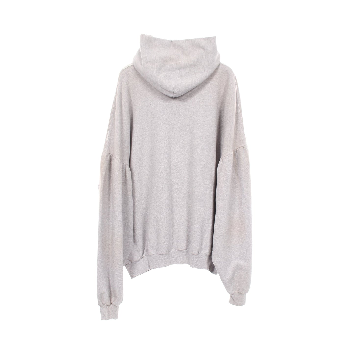 ROUND HOODIE ユーズド加工 ダメージ加工 プルオーバーパーカー コットン グレー バレンシアガ トップス BALENCIAGA