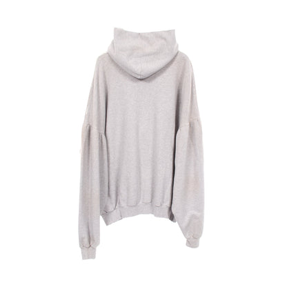 ROUND HOODIE ユーズド加工 ダメージ加工 プルオーバーパーカー コットン グレー バレンシアガ トップス BALENCIAGA