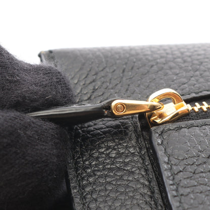 VITELLO GRAIN エンベロップ 二つ折り長財布 レザー ブラック プラダ