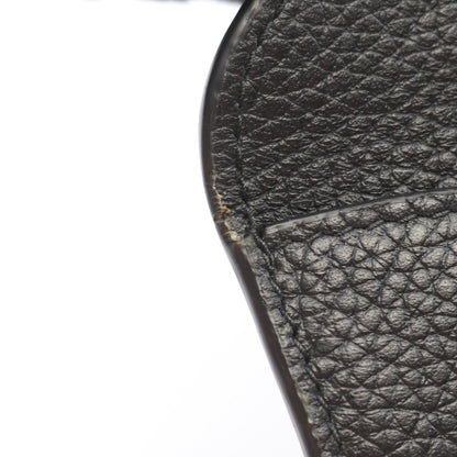 VITELLO GRAIN エンベロップ 二つ折り長財布 レザー ブラック プラダ