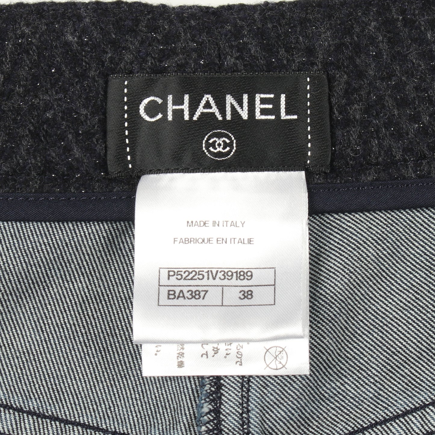 ココマークボタン ショート デニムパンツ コットン インディゴブルー シャネル ボトムス CHANEL