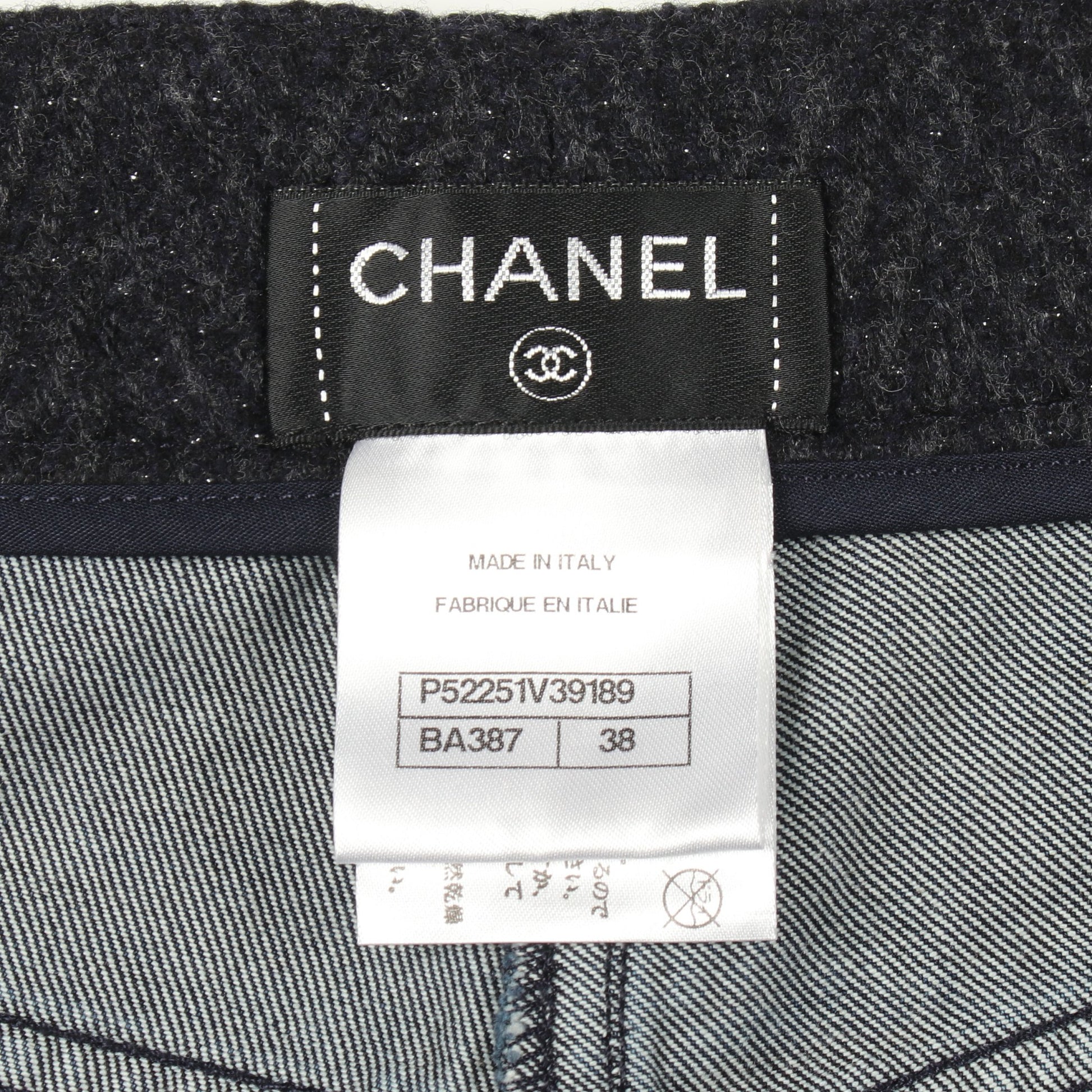 ココマークボタン ショート デニムパンツ コットン インディゴブルー シャネル ボトムス CHANEL