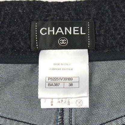 ココマークボタン ショート デニムパンツ コットン インディゴブルー シャネル ボトムス CHANEL