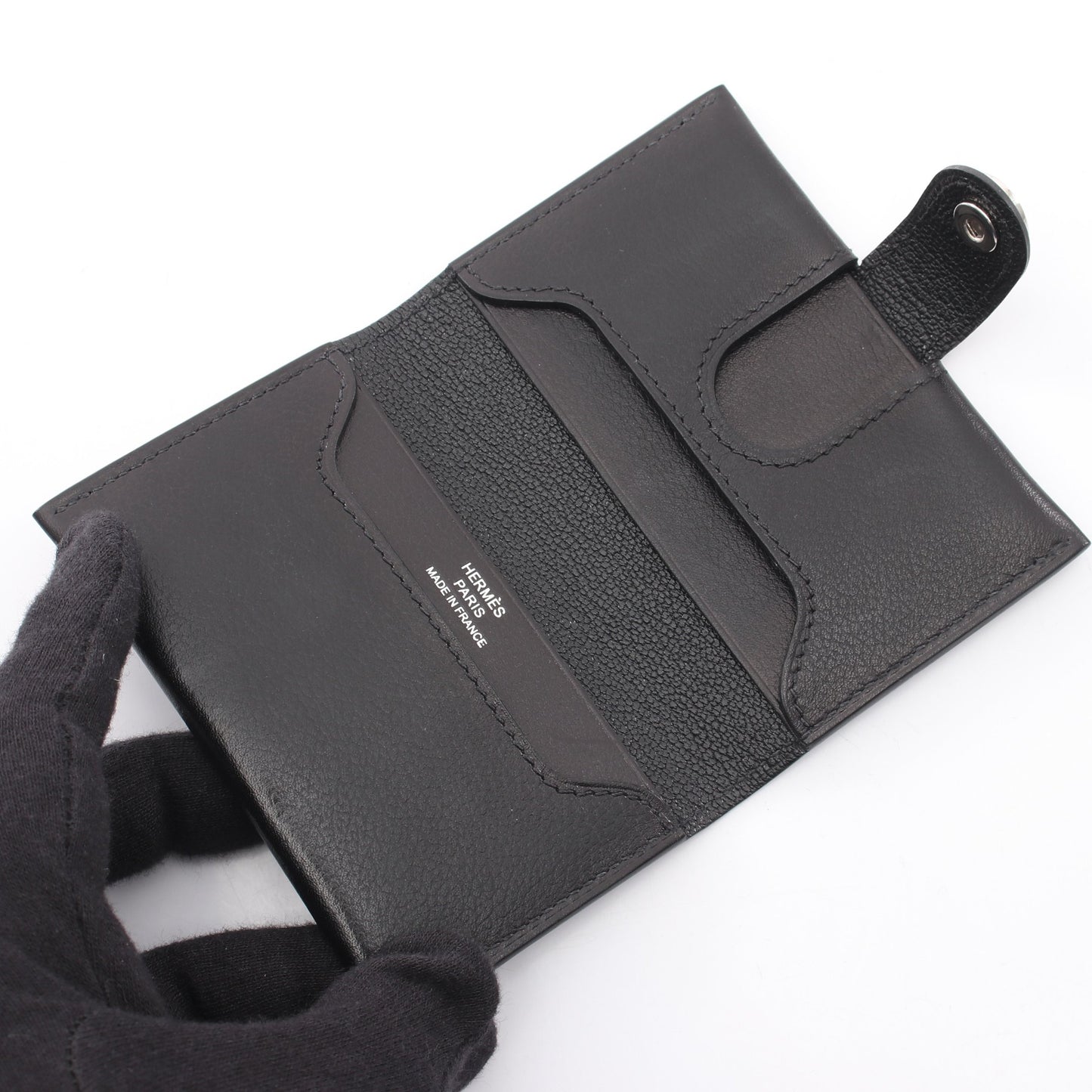 R.M.S カードケース エヴァーグレイン ブラック シルバー金具 W刻印 エルメス 財布・小物 HERMES