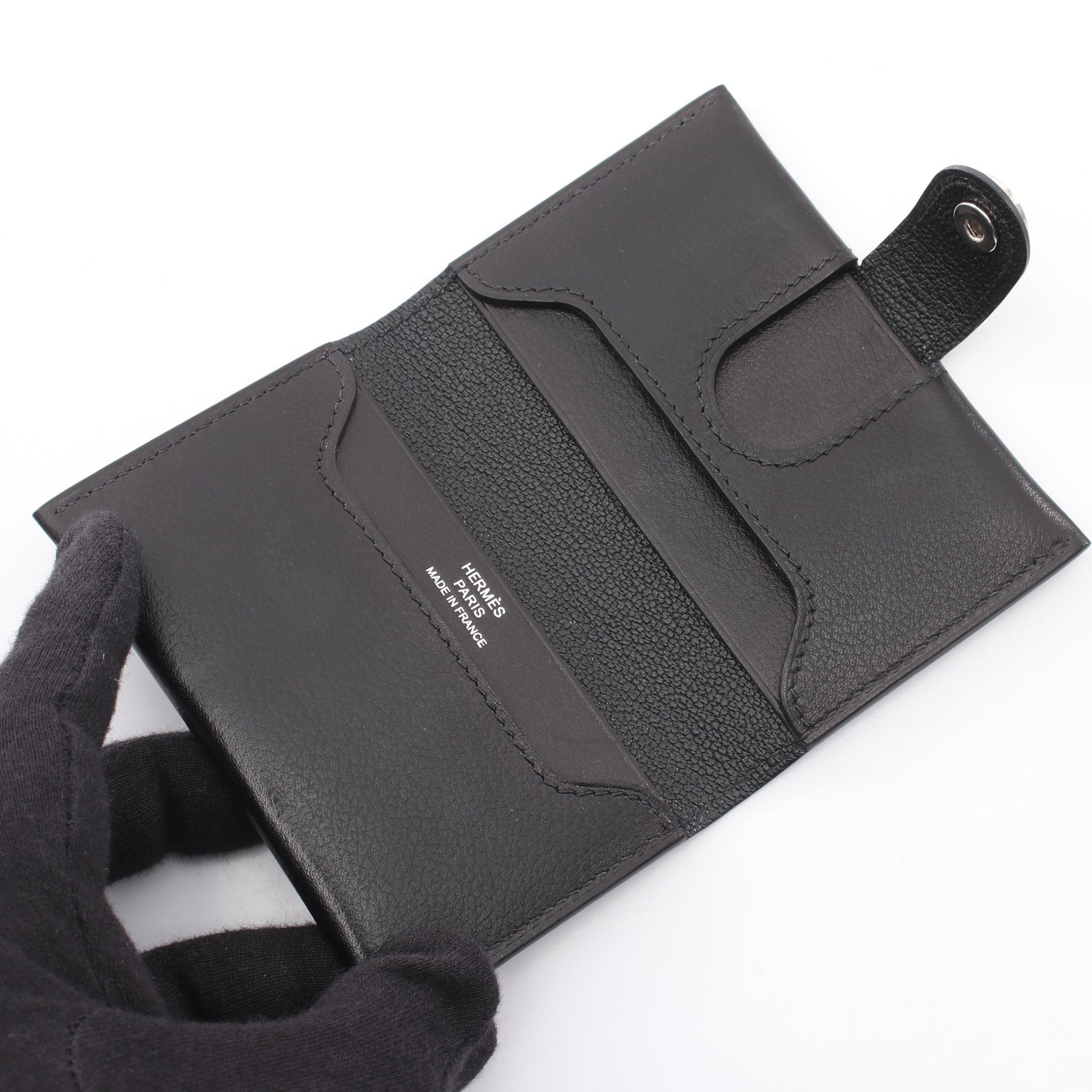 R.M.S カードケース エヴァーグレイン ブラック シルバー金具 W刻印 エルメス 財布・小物 HERMES