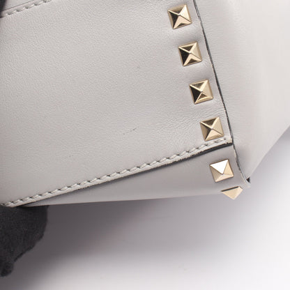 ロックスタッズ 2WAY ハンドバッグ レザー ライトグレー ヴァレンティノガラヴァーニ バッグ VALENTINO GARAVANI