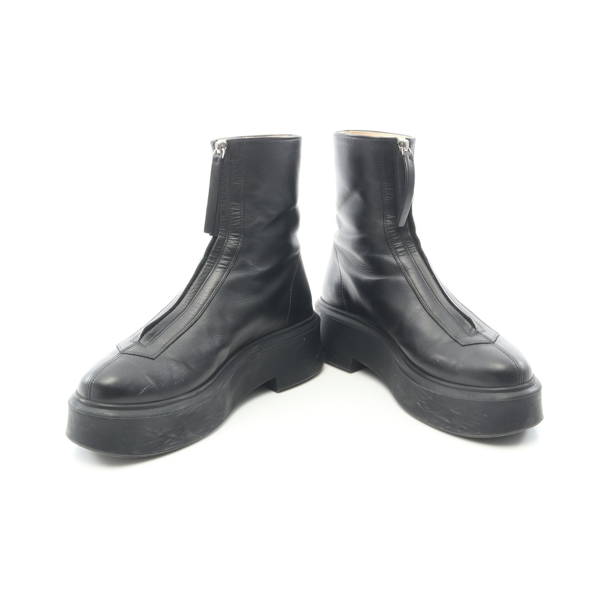 ZIPPED BOOT 1 ブーツ レザー ブラック ザロウ シューズ THE ROW