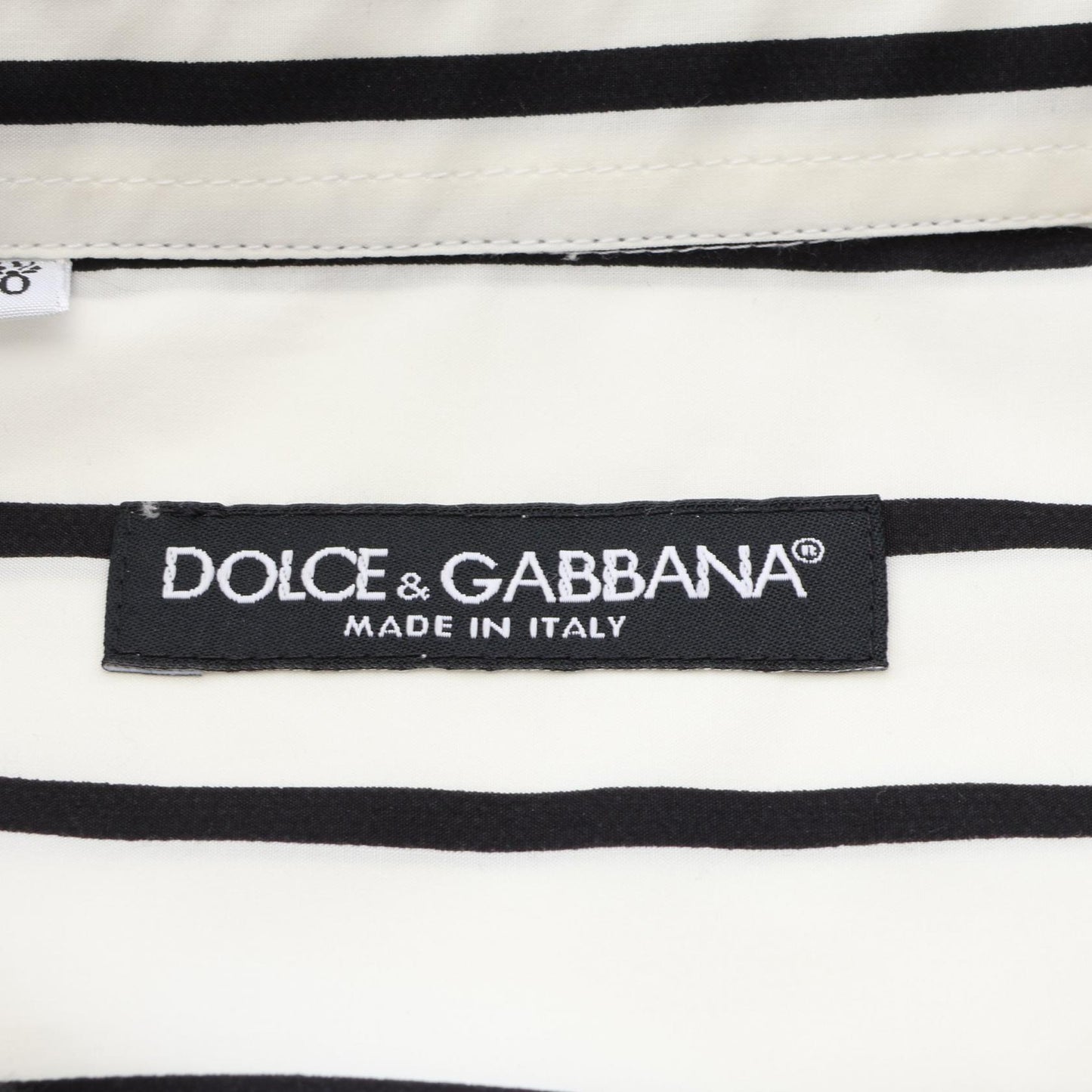ストライプ 長袖 シャツ コットン ホワイト ブラック ドルチェアンドガッバーナ トップス DOLCE&GABBANA