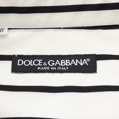 ストライプ 長袖 シャツ コットン ホワイト ブラック ドルチェアンドガッバーナ トップス DOLCE&GABBANA