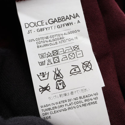 クルーネック 半袖Tシャツ コットン ボルドー ドルチェアンドガッバーナ