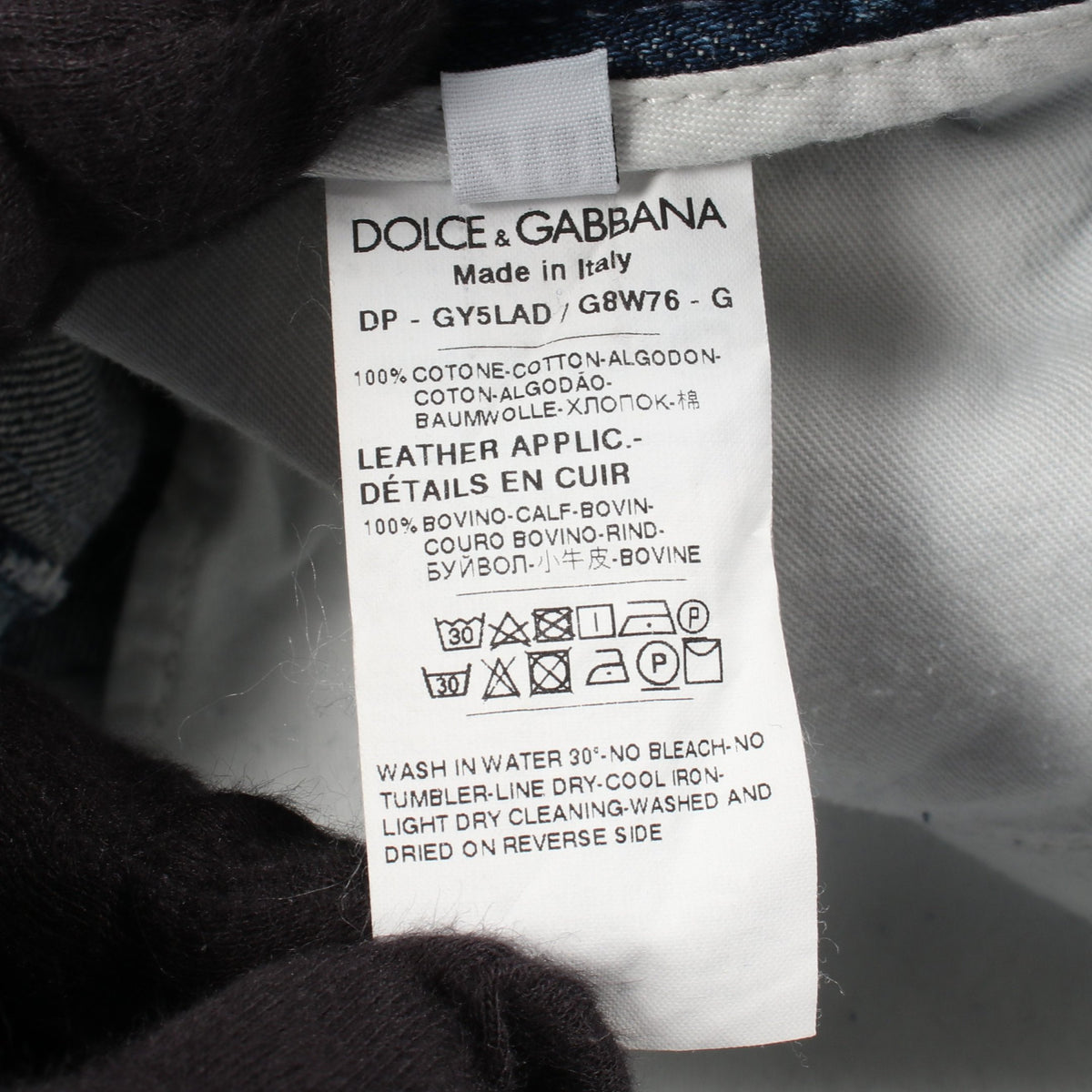 カットオフ デニムパンツ コットン インディゴブルー ブルー ライトブルー ドルチェアンドガッバーナ ボトムス DOLCE&GABBANA