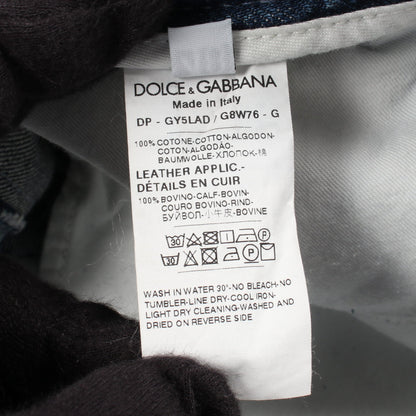 カットオフ デニムパンツ コットン インディゴブルー ブルー ライトブルー ドルチェアンドガッバーナ ボトムス DOLCE&GABBANA