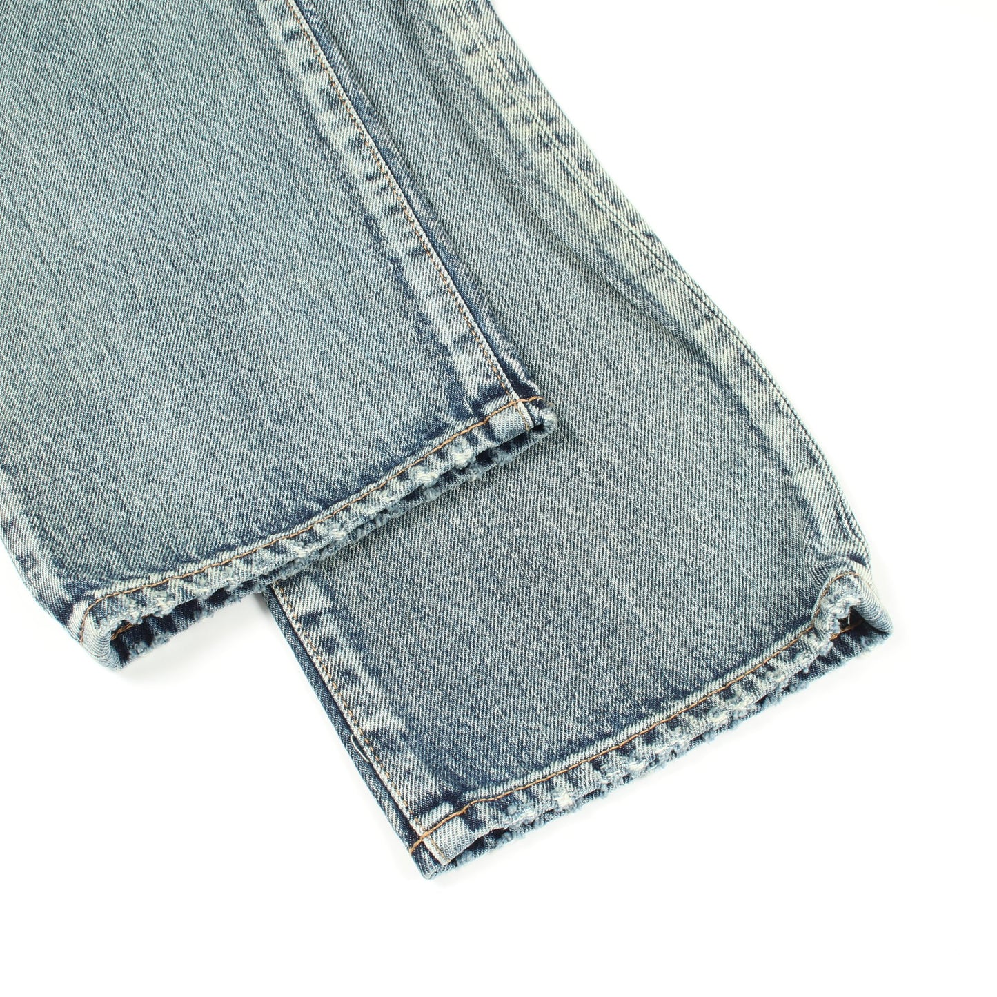 ダメージ加工 デニムパンツ コットン レザー ブルー サンローランパリ