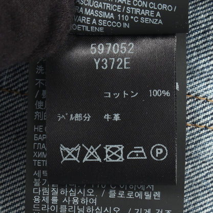 ダメージ加工 デニムパンツ コットン レザー ブルー サンローランパリ