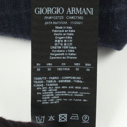 ロゴ刺繍 ニット シルク カシミヤ ネイビー ジョルジオアルマーニ トップス GIORGIO ARMANI