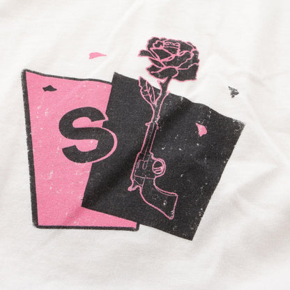 プリント 半袖Tシャツ コットン ライトグレー サンローランパリ