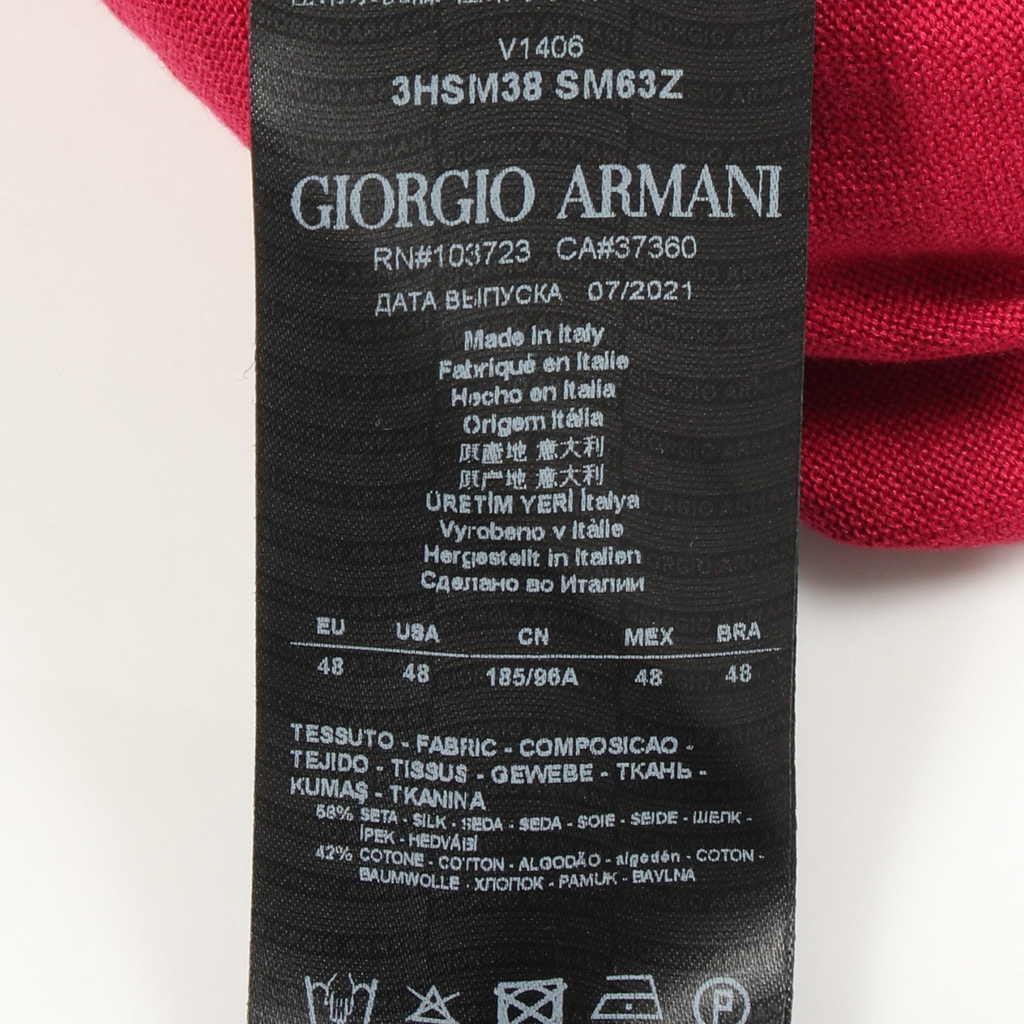 半袖 ニット シルク コットン ピンクパープル ジョルジオアルマーニ トップス GIORGIO ARMANI
