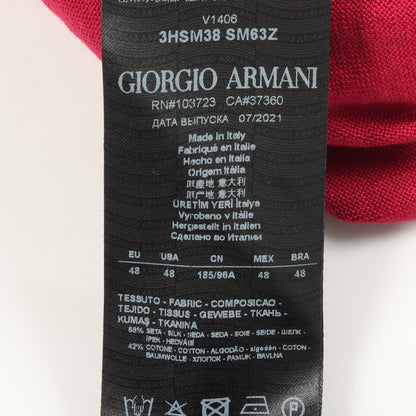 半袖 ニット シルク コットン ピンクパープル ジョルジオアルマーニ トップス GIORGIO ARMANI