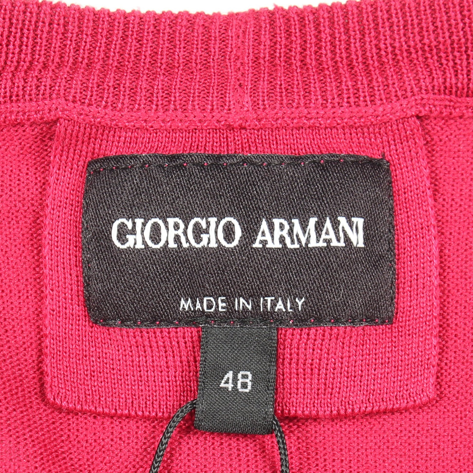 半袖 ニット シルク コットン ピンクパープル ジョルジオアルマーニ トップス GIORGIO ARMANI
